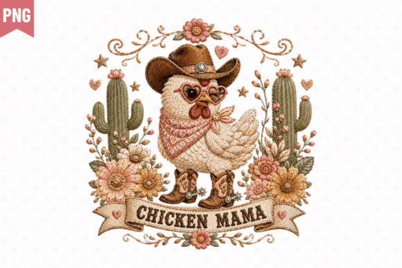 Chicken Mama Western Sublimation PNG
