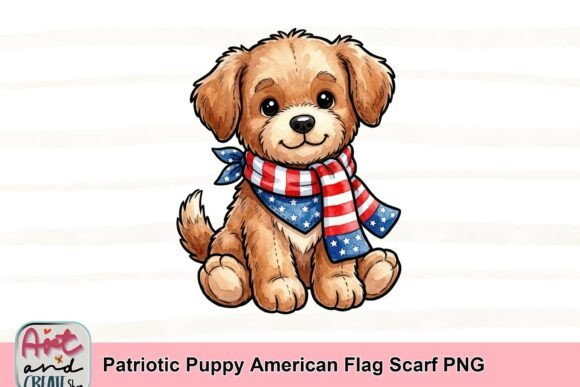 Elevating Patriotic Design: The Strategic Value of the Patriotic Puppy American Flag Scarf PNG for Modern Creators