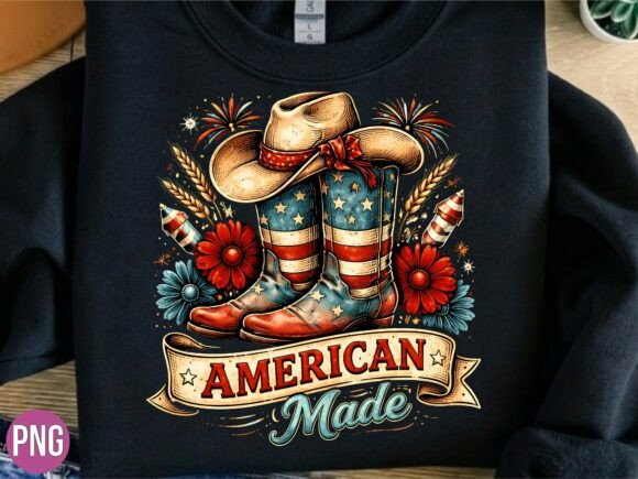 Evaluating the American Made Cowboy Boots Patriotic PNG for Creative Projects