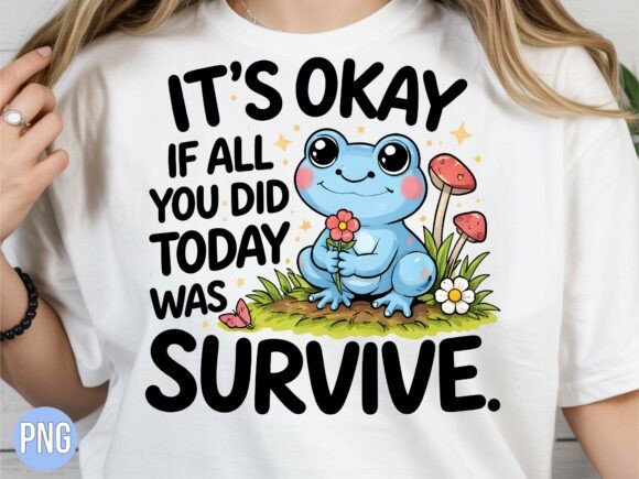Evaluating the It s Okay to Just Survive Blue Frog PNG for Creative Projects