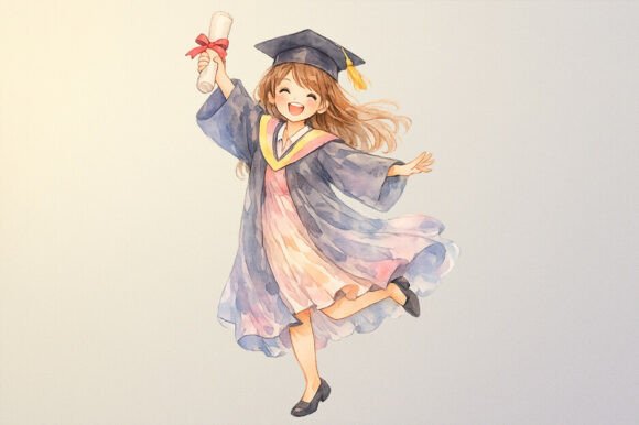 Evaluating Whimsical Graduation Girl PNG Clipart for Creative Projects
