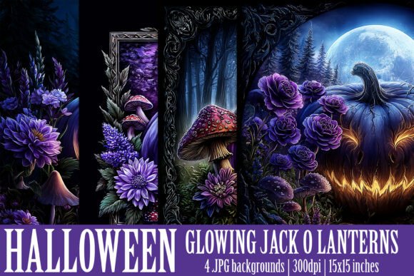 Halloween Glowing Pumpkin Backgrounds S2: Elevate Your Spooky Designs