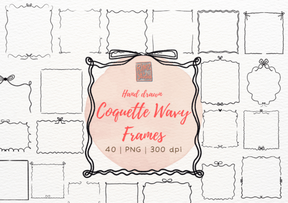 Hand Drawn Coquette Wavy Frames