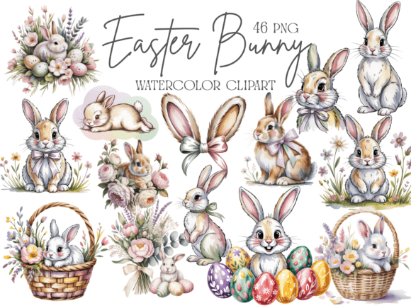 Integrating the Easter Bunny Watercolor Clipart Bundle into Your Creative Workflow