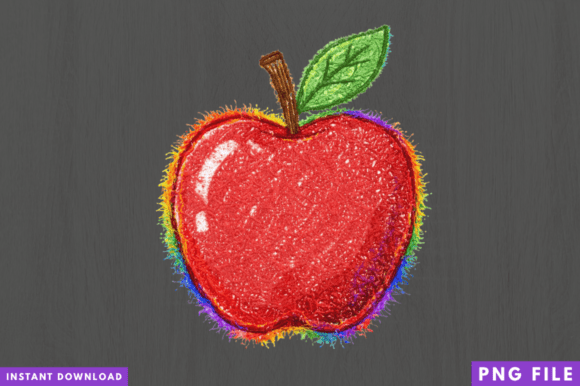 Rainbow Apple Crayon PNG: Integrating High-Quality Digital Assets into Your Creative Workflow