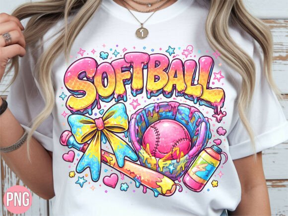 Strategic Branding with the Softball Drip Bat and Glove Game Day PNG