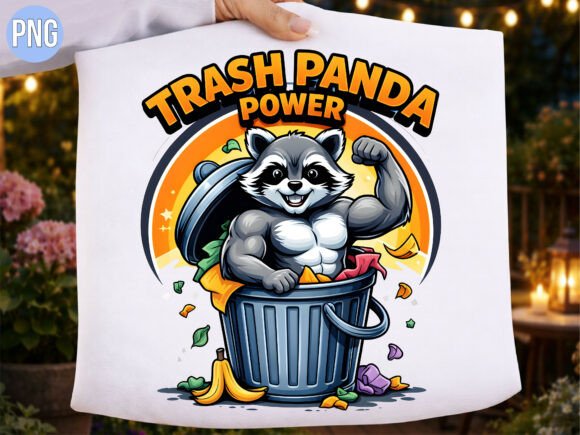 Trash Panda Power Muscle Raccoon PNG