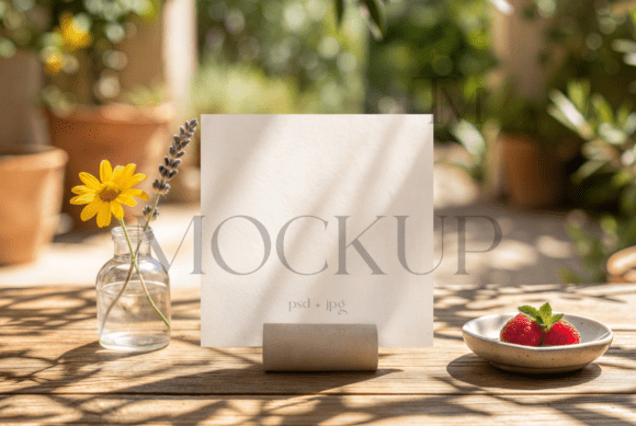 Wedding Square Favor Tag Mockup Guide