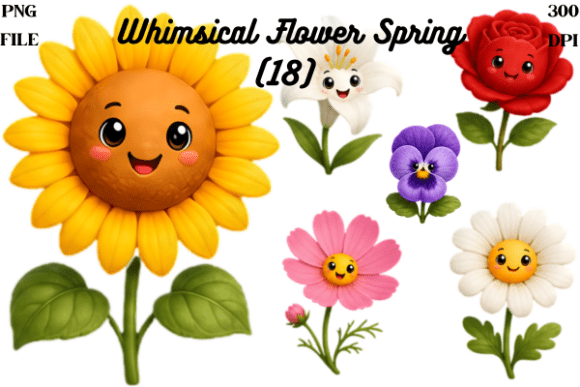 Whimsical Flower Spring Clipart